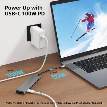 NATNEWAL 7 in 1 USB C Hub with HDMI port, 2*USB 3.0, 1* USB C,  100W PD and SD/Micro SD Card slots