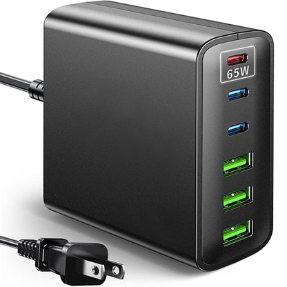 NATNEWAL 160W GaN Charger 6 Port PD Charging Station Hub Brick for All iPad iPhone Series - Wall Charger Power Adapter for Samsung Galaxy Note - Laptop Charger for MacBook Air Pro