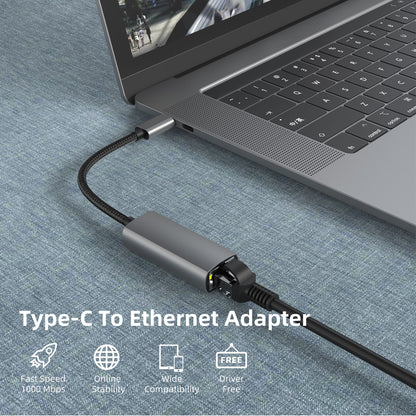 NATNEWAL USB C to Ethernet Adapter, USB C to Gigabit Ethernet Adapter, Aluminum Portable USB C Adapter for MacBook Pro, MacBook Air 2018 and Later, iPad Pro 2018 and Later, XPS