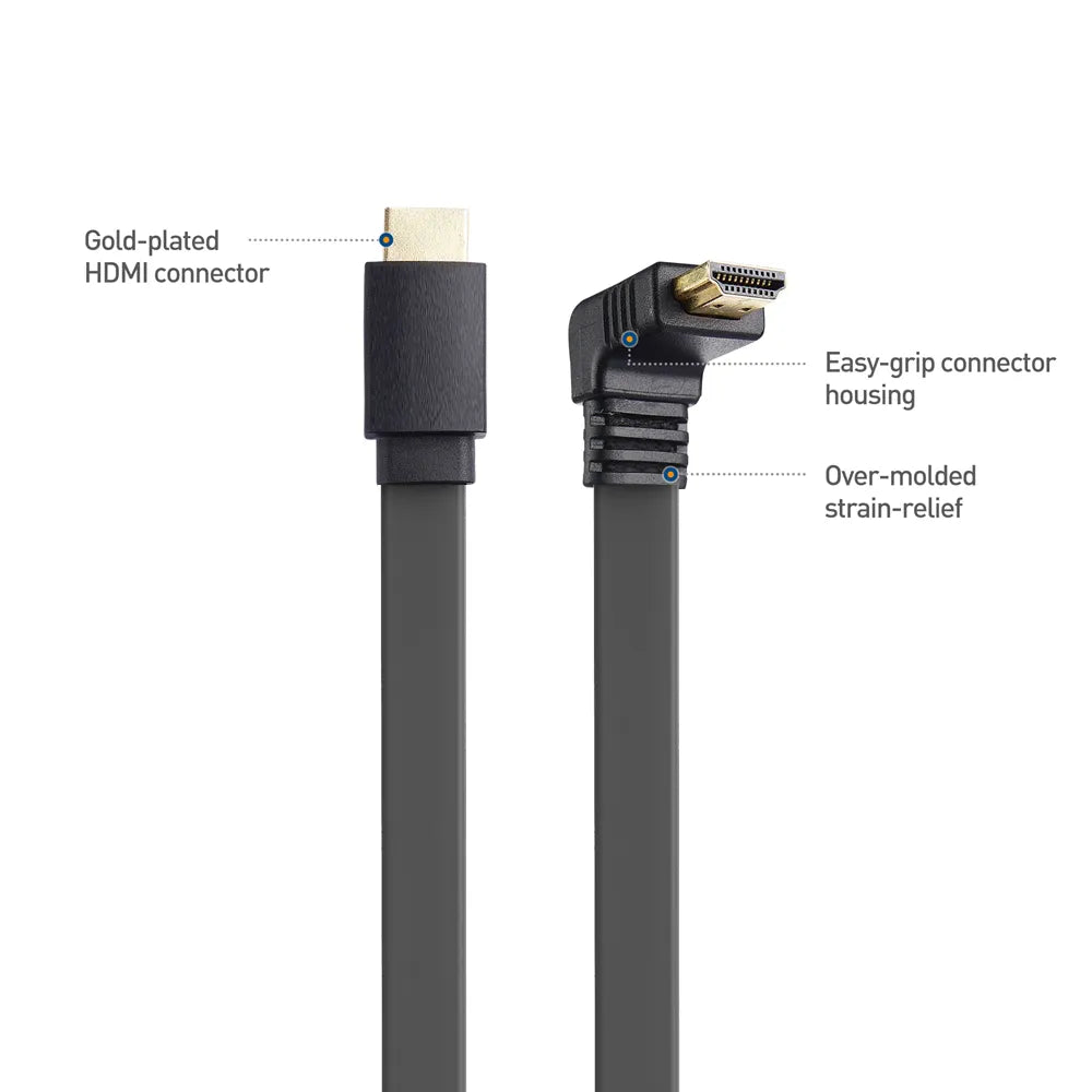 NATNEWAL HDMI connection cable,Angled HDMI cable 90-degree HDMI 2.0 cable short 30CM flat HDMI 2.0 cabl cord HDMI 2.0 4K 60Hz HDMI 2.0 A male to A male